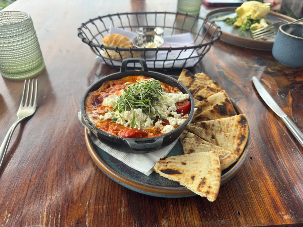 Brunch at the Sur House. Shakshuka - it was super watery unfortunately.